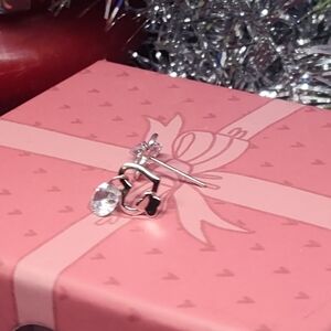 Elegant Sterling Silver Open Heart & Butterfly Earrings